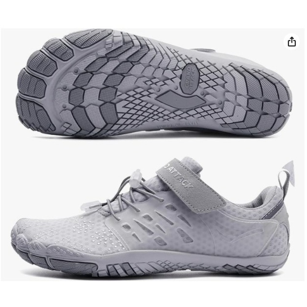Grand Attack Barefoot Running Shoes Womens 9‎ Grey Silver ZT641-7